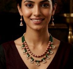Handcrafted Kundan Glass Bead Necklace Set